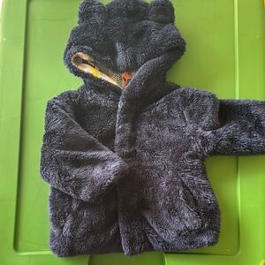 Cozy Navy Fleece Baby Jacket with Bear Ears